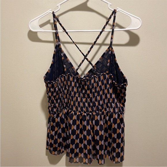 NWOT Anthropologie strappy ruched v neck mesh tank - Picture 6 of 7